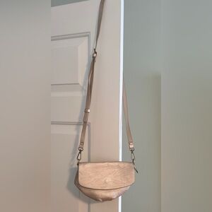 NEW Anthropologie Champagne Zippered Crossbody Belt Bag